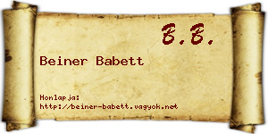 Beiner Babett névjegykártya